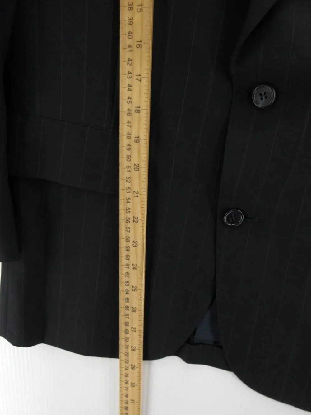 VINTAGE Brooks Brothers Sport Coat 38 S Navy Blazer Wool Pinstripe USA*